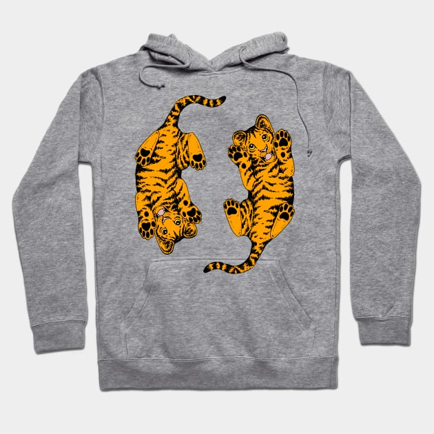 Twin Tiger Cubs Hoodie by illucalliart